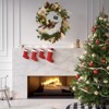 6ft Christmas Garland with Lights | Battery-Powered Pine Cone Garland w/Berries, Bows, Flowers & Ball Ornaments for Fireplace Mantle - 4 of 4