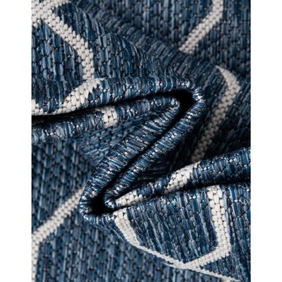 Coastal Charm Easy-Care Blue Trellis 4' x 6' Outdoor Rug