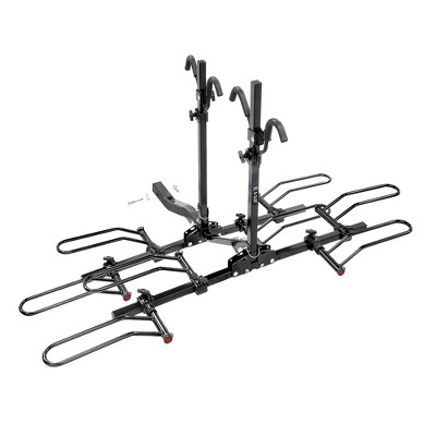 Pro Series 63138 Trailer Hitch Mount Folding Modular 2 or 4 Bike Carrier Rack, Fits 2 Inch or 1 1/4 Inch Hitch Receivers, Black
