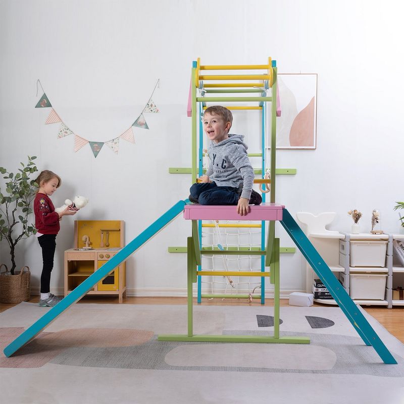 Avenlur Grove - Wood indoor 8-in-1 Wall Jungle Gym, 3 of 8