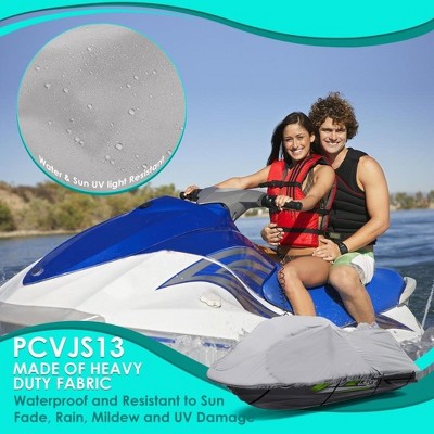 Gray Marine Grade Waterproof Polyester Jetski Cover for 127''-138''