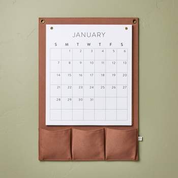 Canvas Pouch 2024-2025 Wall Calendar Brown/White - Hearth & Hand™ with Magnolia