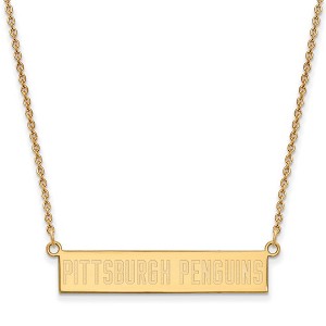 Black Bow Jewelry 14k Yellow Gold Plated Sterling Silver Pittsburgh Penguins NHL Necklace 18 Inch - 1 of 4