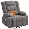 AndMakers Fabric Swivel Manual Recliner with Massage and USB Port - 2 of 4