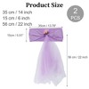 Unique Bargains Flower Chair Belt Organza Chair Sashes 13.78"x5.91" Light Purple 2 Pcs - 2 of 4