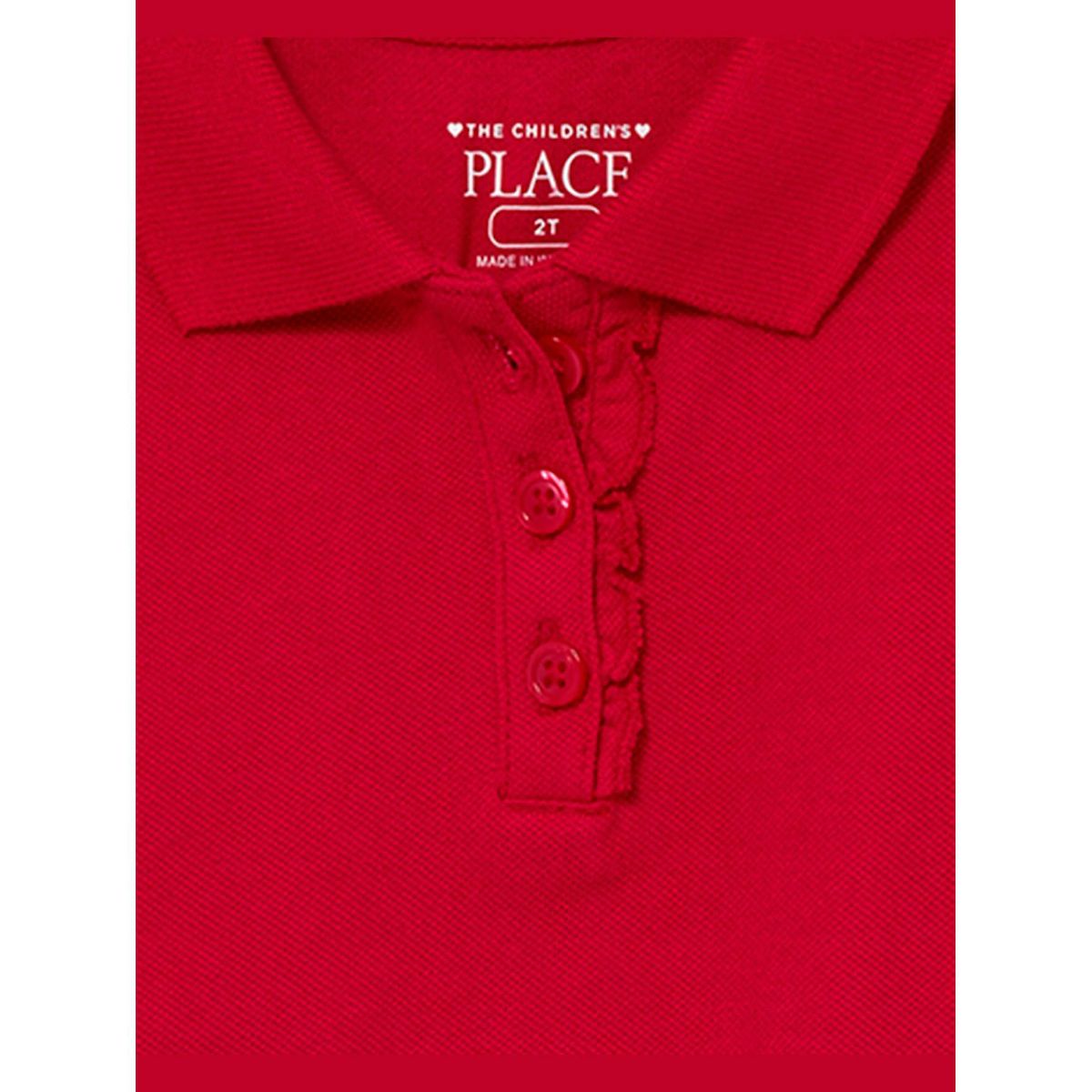 The Children's Place Toddler Girls Short Sleeve Uniform Ruffle Pique Polo 4-Pack - thumbnail 7