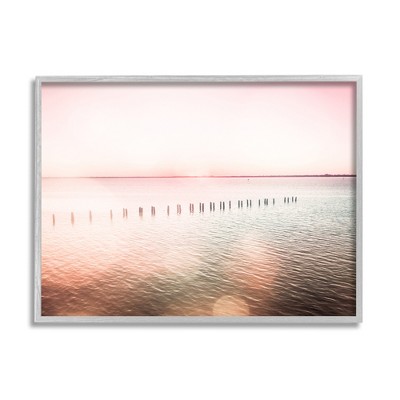 Stupell Pink Ocean Posts Sunny Horizon Framed Giclee