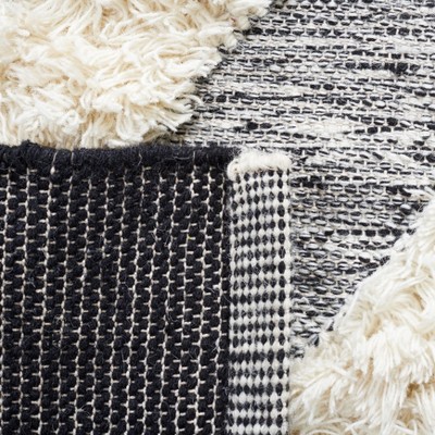 Handmade Black Wool Rectangular 8' x 10' Rug