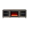 TOBILE 70"W Gray Walnut Finish TV Stand with Fireplace and Heater - 4 of 4
