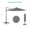 Sonkuki 11FT Round Offset Outdoor Patio Solar LED Cantilever Umbrella with Aluminium Pole - 3 of 4