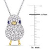 EVERLY JEWELRY | Two Tone Silver 2 3/4ct TGW Created Blue and White Sapphire Chick Necklace, 18 inc - 2 of 4