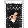 Sweet Jojo Designs Boy or Girl Gender Neutral Unisex Baby Fitted Crib Sheet Boho Geometric Black and White - 4 of 4