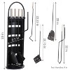 Sunnydaze 4pc Fireplace Tool Set with Slotted Shroud Holder - Black - 3 of 4