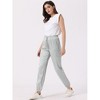 INSPIRE CHIC Women's Satin Drawstring Elastic High Waist Shiny Silky Cargo Pants - 3 of 4