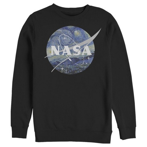 Men s Nasa Starry Night Logo Sweatshirt Black 2x Large Target