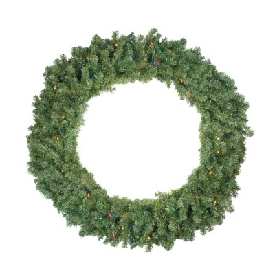 Northlight 48" Prelit Canadian Pine Artificial Christmas Wreath - Multi Lights