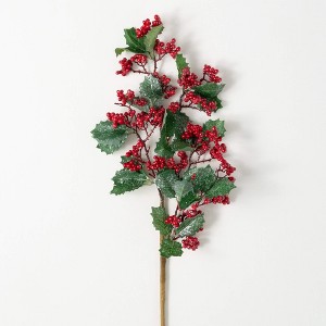 Sullivans Artificial 31" Red Berry And Holly Spray - 1 of 2
