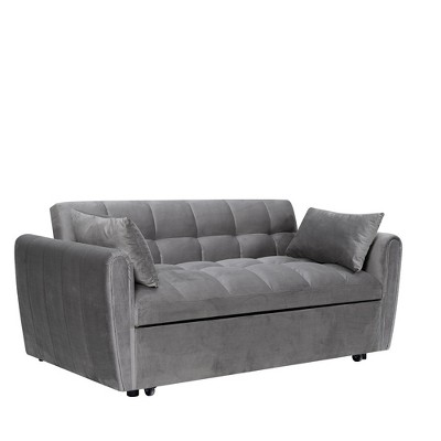 Ridstar Modern 3-in-1 Folding Double Sofa Bed with 2 Pillows For Living Room & Bedroom-Dark Gray