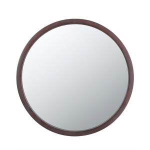 DOMETOUR 20" x 20" Circle Wall Mirror with Wooden Frame, Wall Mirror for Living Room, Dining Room, Foyer, Bathroom, Office - 1 of 4