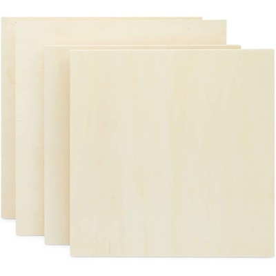 Bright Creations 4 Pieces Unfinished Wood Canvas Boards for Painting, Arts and Crafts (20 x 20 and 18 x 18 in)