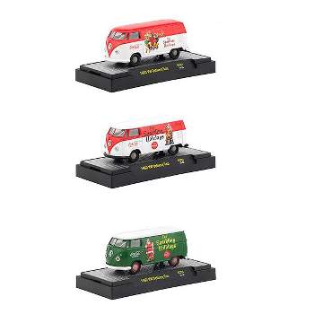 "Coca-Cola" Santa Claus Release Set of 3 Cars Limited Edition to 4,800 pieces Hobby Exclusive 1/64 Diecast by M2 Machine