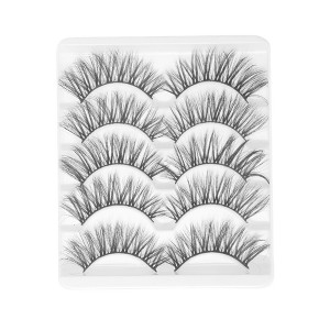 Unique Bargains Soft 3D False Eyelashes 3D-60 Black 5 Pair - 1 of 4