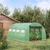 Outsunny Walk-in Tunnel Greenhouse with 2 Zippered Mesh Doors Upgraded Hot House, Green, 13' x 10' x 6.5' - 2 of 4