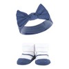 Hudson Baby Infant Girls Headband and Socks Giftset, Pink Blue, One Size - 4 of 4
