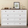 LOVMOR Solid Pine Murphy Bed Chest with Charging Station & Large Storage Drawer for Home Office or Small Room, White+Walnut - 4 of 4
