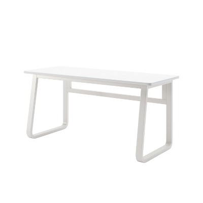 NicBex Simple Home Office Writing Desk with Metal Base for Study Room,Bedroom and Office,White