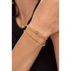 Tiny Tags 14K Gold Ion Plated with Brown Enamel Paw Print Beaded Stretch Bracelet Set - Gold - 2 of 4