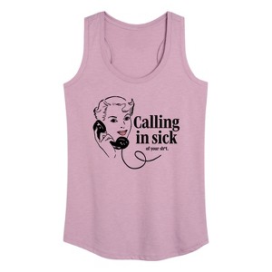 Women's - Instant Message - Calling In Sick Of Sh-t Graphic Racerback Tank - 1 of 4