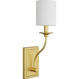 Progress Lighting Bonita 1-Light Wall Sconce, Brushed Nickel, Summer Linen Shade - 1 of 4