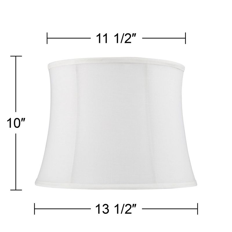 Springcrest Set of 2 Drum Print Lamp Shades White Cream Medium 11.5" Top x 13.5" Bottom x 10" High Spider Harp and Finial Fitting, 5 of 10