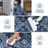 Modern Geometric Area Rug Soft Washable Rug Non Slip Non Shedding Floor Carpet, Low Pile Thin Rug, Distressed Southwestern Rug, Indoor Printed Rug - 2 of 4