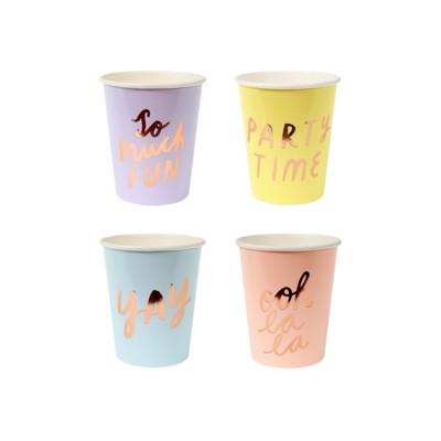 Meri Meri Pastel Quote Cups