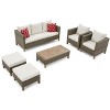6 Piece Conversation Patio Set with Cushions and Coffee Table - 2 of 4