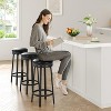 360° Swivel Bar Stool Set PU Leather Upholstered Counter Height Bar Stool with Metal Footrests - 4 of 4