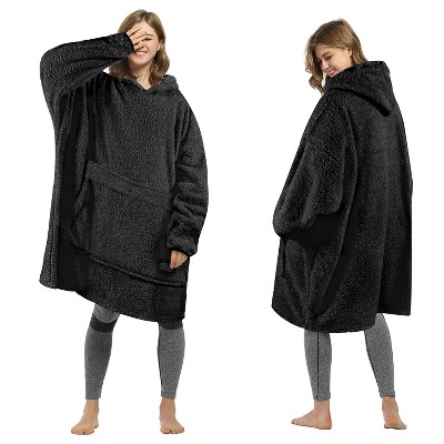 Tirrinia Fleece Blanket Hoodie Sweatshirt for Womens, Oversized Wearable Blanket Pullover with Hooded, One Size, Gift for Her