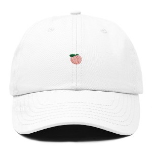 Dalix Lil Peach Embroidered Cotton Summer Cute Outdoor Baseball Cap Dad Hat Womens - 1 of 4