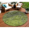 Olive Green And Lime Green Abstract Washable Indoor Outdoor Area Rug - 2 of 4