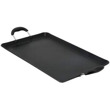 Oster Clairborne 19 x 11.6 Inch Nonstick Double Burner Rectangular Griddle Pan in Charcoal Gray