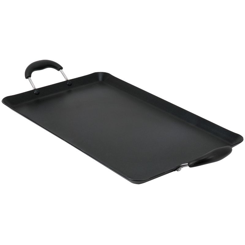 Oster Clairborne 19 x 11.6 Inch Nonstick Double Burner Rectangular Griddle Pan in Charcoal Gray, 1 of 6