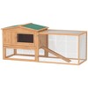 Pawhut 62" Rabbit Hutch with Run, Outdoor Bunny Hutch, Guinea Pig House Cage with Pull-out Tray, Roof and Ramp - 4 of 4