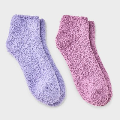 Women's 2pk Cozy Ankle Socks - Auden™ 4-10