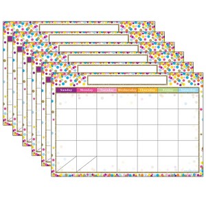 Ashley Productions® Smart Poly Chart, 13" x 19", Confetti Calendar, Pack of 6 - 1 of 2