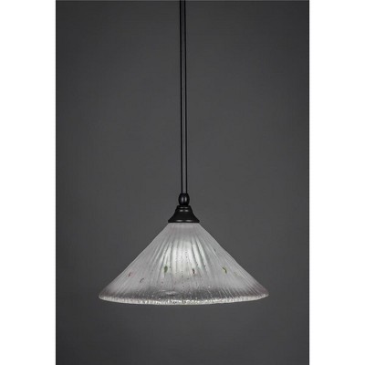Toltec Lighting Any 1 - Light Pendant in  Matte Black with 12" Frosted Crystal Shade