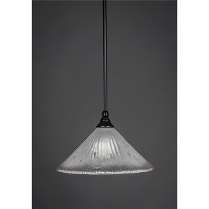 Toltec Lighting Any 1 - Light Pendant in  Matte Black with 12" Frosted Crystal Shade - 1 of 1