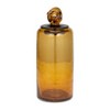 Sagebrook Home Glass Bottle Vase with Lid - Dark Amber Orange Design with Knotted Topper - 2 of 4