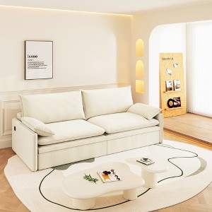 Whisen 4-Seat Convertible Sleeper Sofa Bed, Modern Chenille Cloud Sofa Couch with 2-in-1 Pillow, Pull-Out Sleeper - 1 of 4